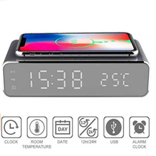 Wireless Charging Time Display Thermometer Alarm Clock - Image 4