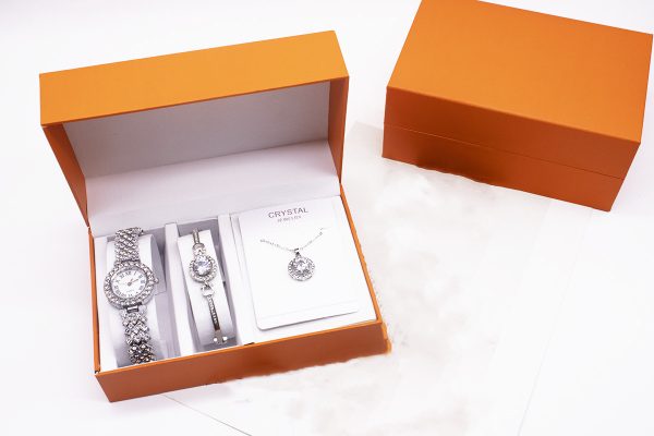 3-piece Rhinestone Watch Set With Bracelet And Necklace - Image 7