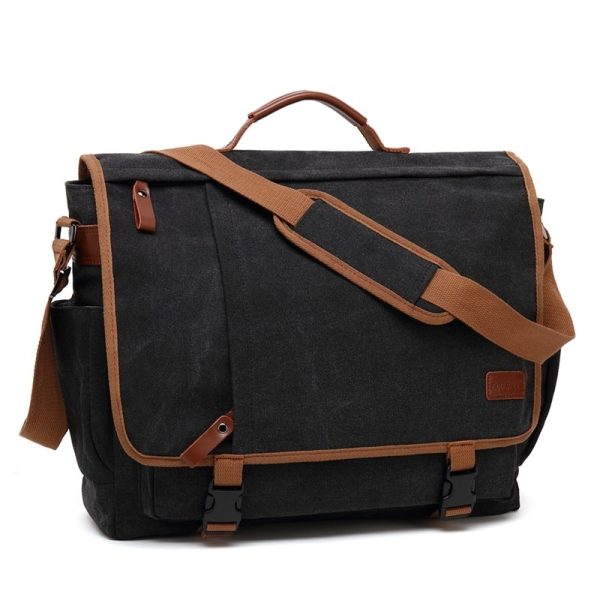 Men's Canvas Waterproof Large Capacity Shoulder Bag - Image 4