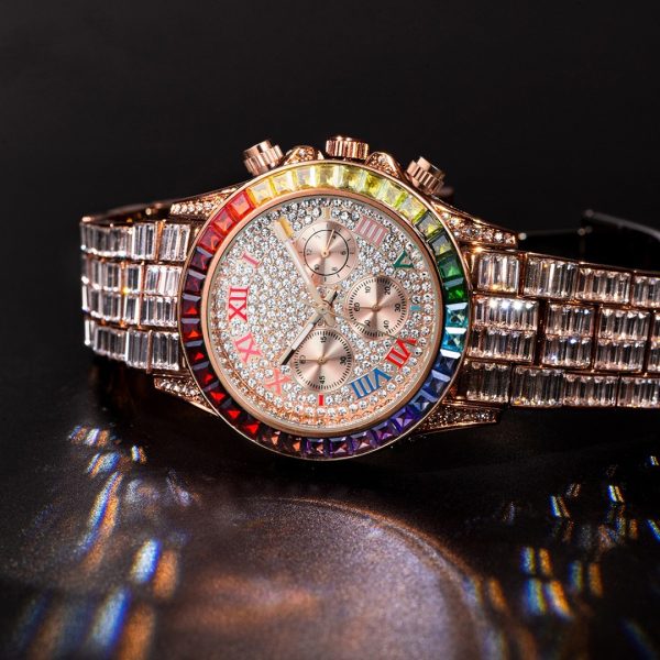 Three Eyes Rainbow Diamond Quartz Watch - Image 2