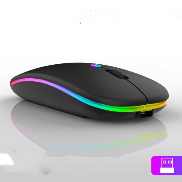 Ultra-thin Wireless Colorful Luminous Charging Mouse - Image 2