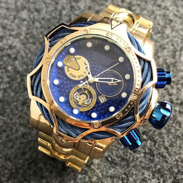Large dial steel belt quartz watch - Image 2