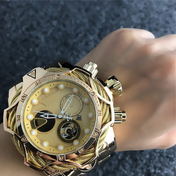 Large dial steel belt quartz watch - Image 6