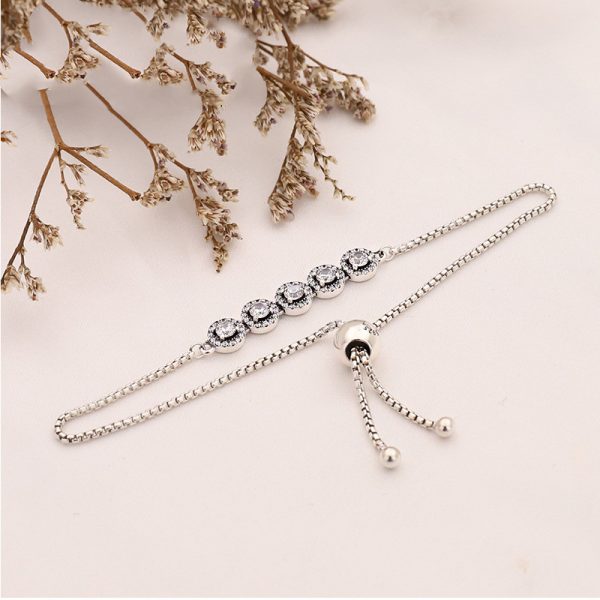 Round zircon silver bracelet - Image 2