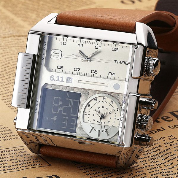 611 date 8145 countdown waterproof backlight luminous double display electronic watch - Image 2