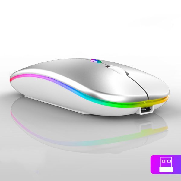 Ultra-thin Wireless Colorful Luminous Charging Mouse - Image 4