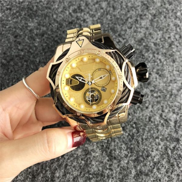 Large dial steel belt quartz watch - Image 7