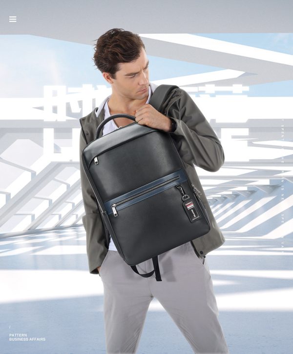 Leather Computer Business Backpack Large Capacity Multifunctional - Image 7