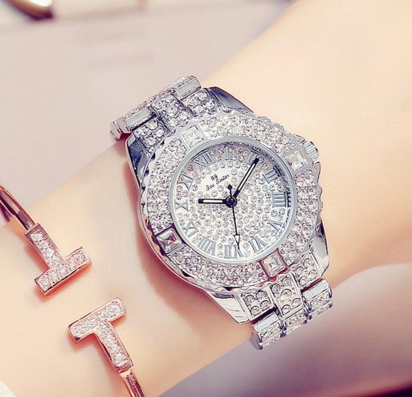Full diamond ladies quartz watch - Image 4