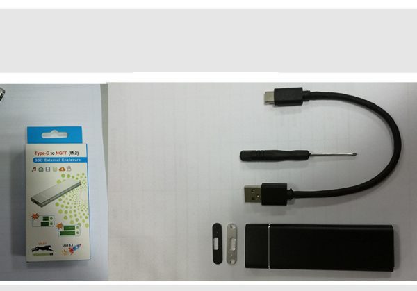 M.2 NGFF To USB3.1 SSD Solid Aluminum Alloy Mobile Hard Disk Enclosure - Image 2