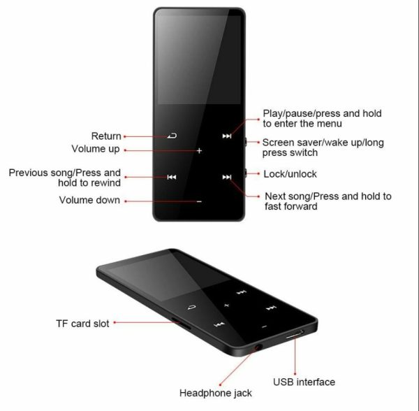 Card Touch Screen Bluetooth External Mini Walkman - Image 2