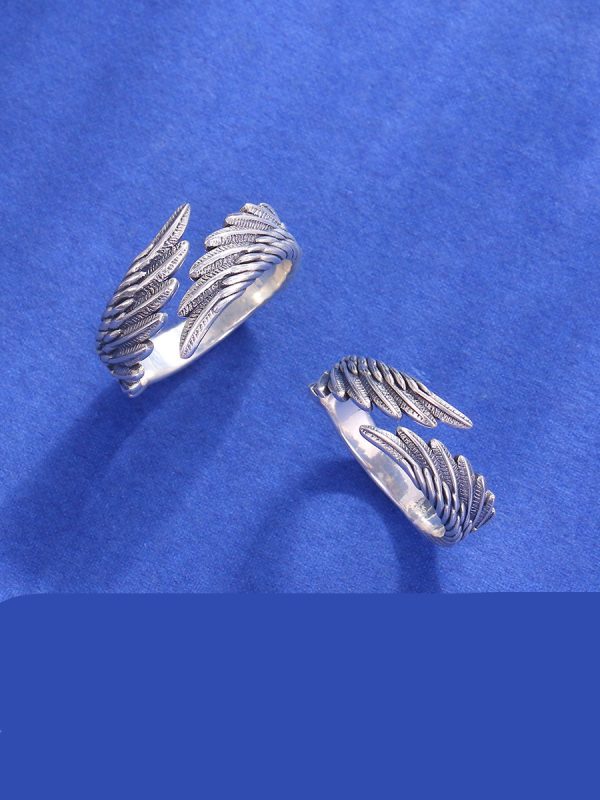 Angel Wings 999 Pure Silver Ring Sterling Silver Couple Ring - Image 5