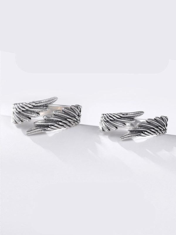 Angel Wings 999 Pure Silver Ring Sterling Silver Couple Ring