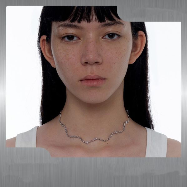 Small Design Sense Wave Pattern Jewelry Adjustable Necklace - Image 3