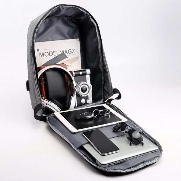 fashion new anti-theft backpack casual backpack business men multi-function USB backpack - Image 5