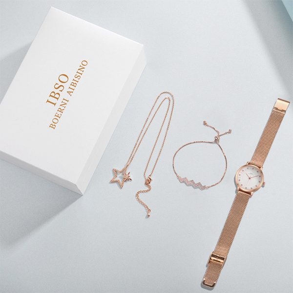 Temperament Wild Five-pointed Star Necklace Bracelet Ladies Digital Watch - Image 2