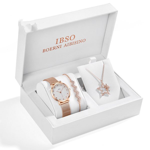 Temperament Wild Five-pointed Star Necklace Bracelet Ladies Digital Watch - Image 4