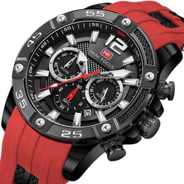 Minifix Fox Mf0349g Fashion Personality Quartz Watch Silicone Strap Luminous Men''s Watch - Image 2