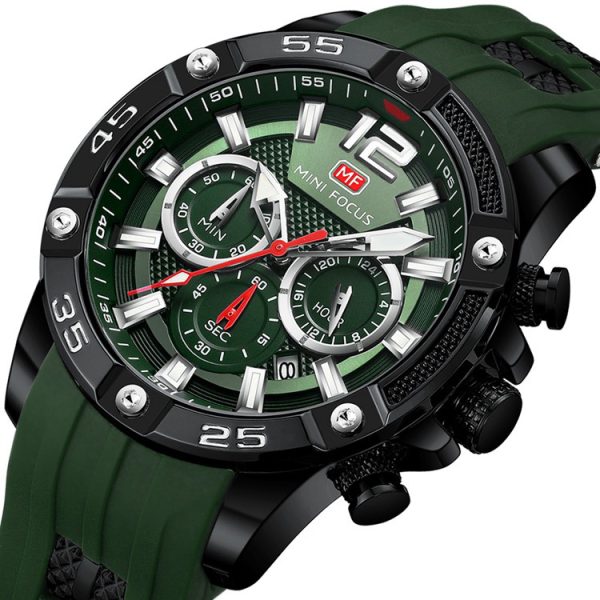 Minifix Fox Mf0349g Fashion Personality Quartz Watch Silicone Strap Luminous Men''s Watch - Image 3