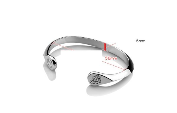 925 Sterling Silver Bracelet Male And Female Students Japanese And Korean Version Of Card SeriesBracelet Simple Edge Silver Bracelet Gift - Image 2