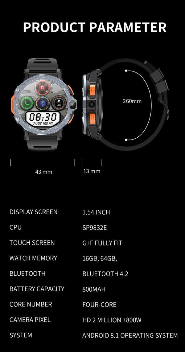 AP6 Smart Watch Dual Camera 4G Plug-in Card - Image 6