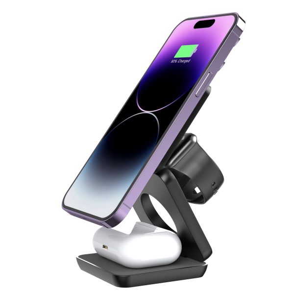 Folding Three-in-one Wireless Charger Portable Magnetic Suction - Image 10