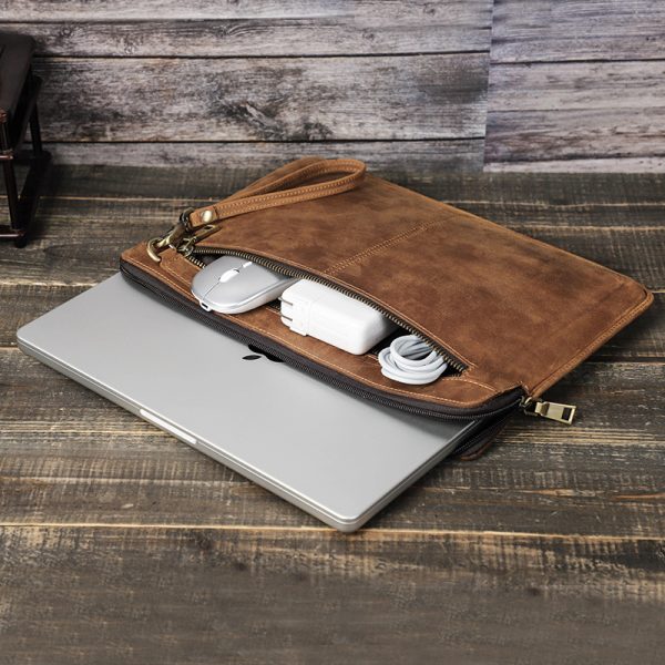 New Protective Case Crazy Horse Leather Notebook Computer Liner Bag - Image 3