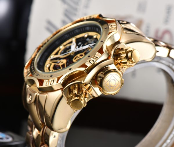 Quartz Watch With Hollow Dial Steel Band - Image 3