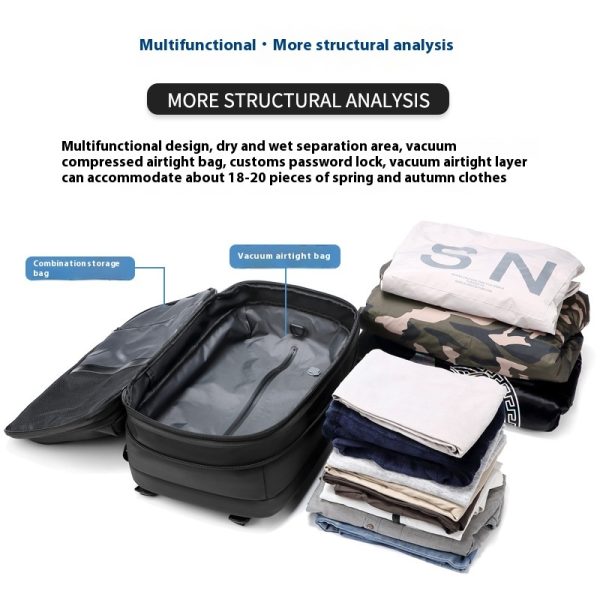 Men's Large-capacity Backpack Dry Wet Separation Anti-theft Package Business Leisure Unisex Backpack - Image 2