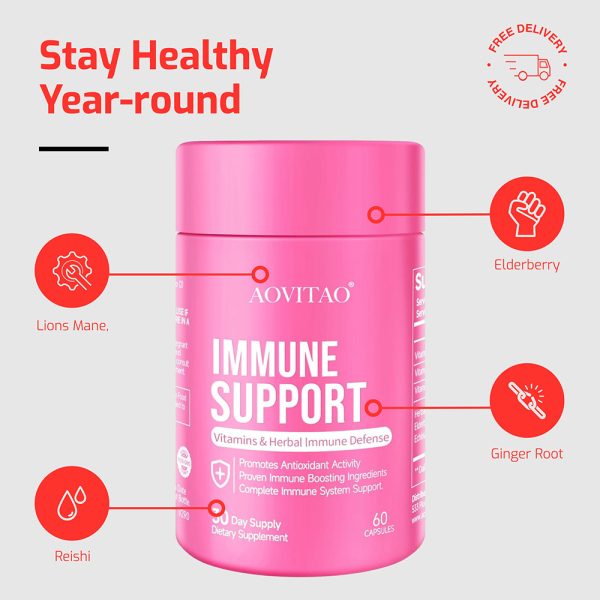 Natural Herbal Immune Defense Immunity Vitamins Supplement Booster And Mushroom Supplement With Lion's Mane, Reishi, Chaga, Cordyceps, Turkey Tail & More - Image 2