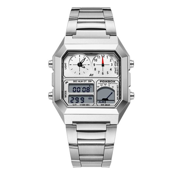 Dual Display Multifunctional Waterproof Alarm Clock Luminous Sports Chronographe Watch - Image 8