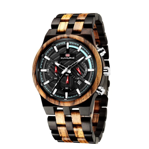 Wooden watch large dial quartz watch - Image 5