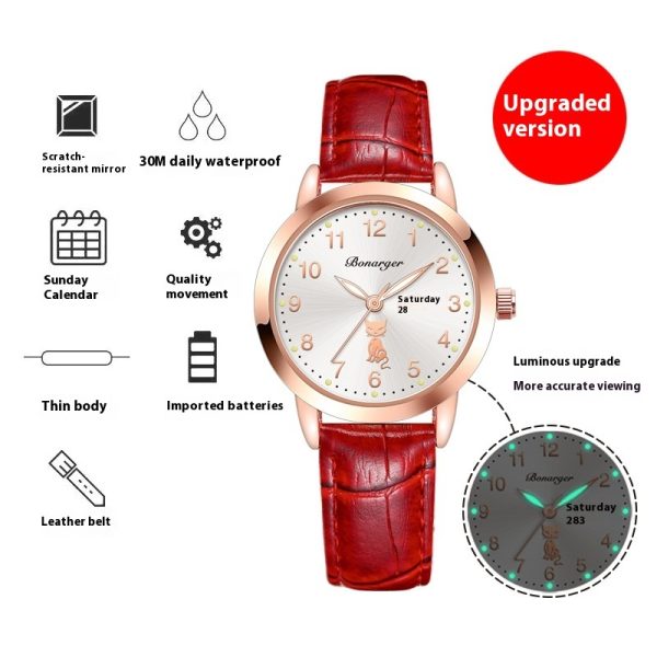 Women's Luminous Quartz Watch With Simple Waterproof Belt - Image 8