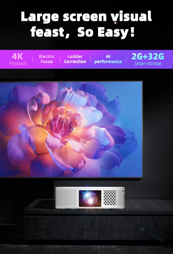 Projector Home Office Mobile Phone Wireless HD Projector Portable Overhead Projector Home Theater - Image 7
