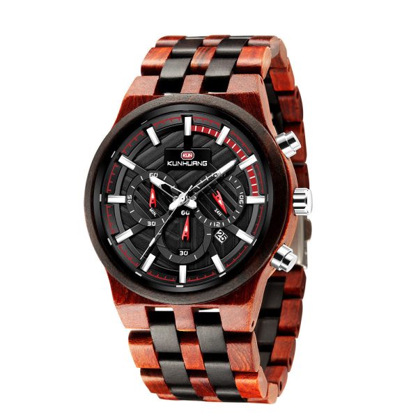 Wooden watch large dial quartz watch - Image 7