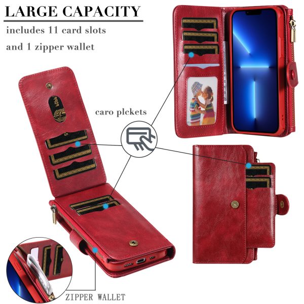 Applicable To 16 Mobile Phone Leather Case Retro Multi-function Card Wallet Split Magnetic Anti-fall Shell - Image 3