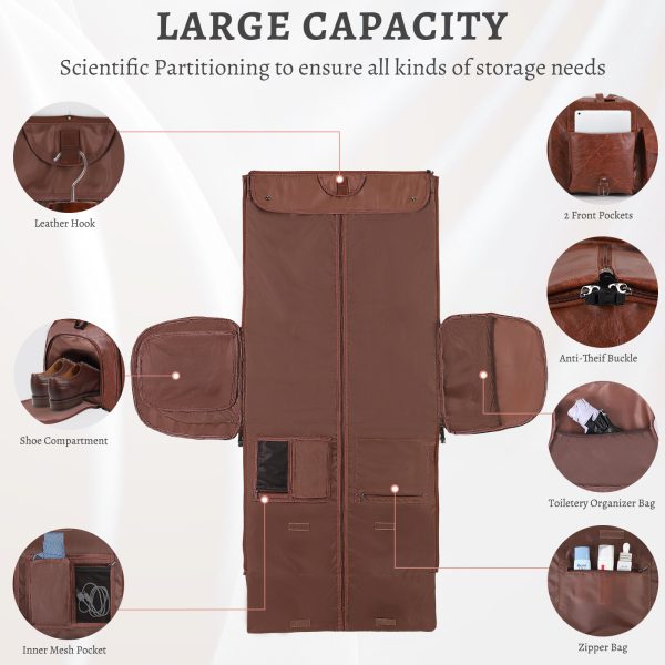 Large Capacity Men's Leather Suit Storage Bag - Image 2