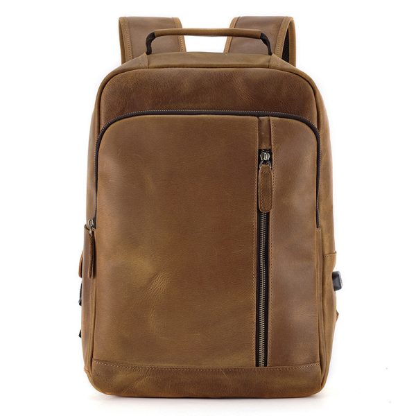 Backpack Men's Crazy Horse Leather Large Capacity - Image 4