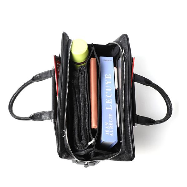 Men's Large Capacity Leather Briefcase - Image 3