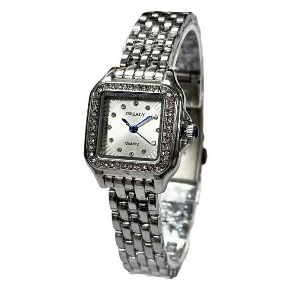 Classic Retro Square Waterproof Women's Diamond-embedded Watch - Image 5