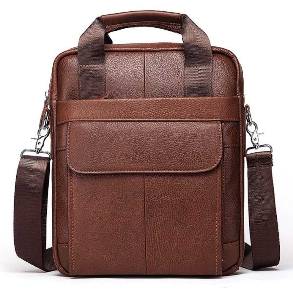 Hummer Business Commute Genuine Leather Men's Business Messenger Bag - Image 6