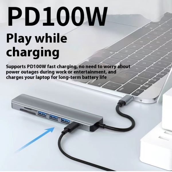 Type-c 7-in-1 Expansion Dock HDMI Projection Screen Usb Hub30 Multi-function Cable Seperater - Image 3
