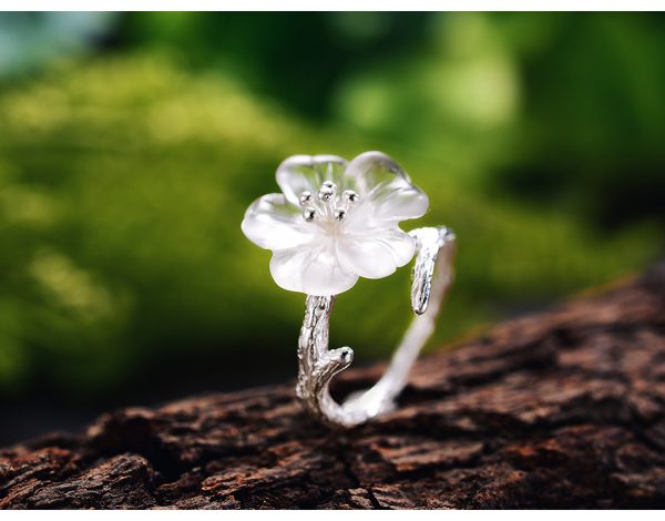 Creative flower branch  ring - Image 4