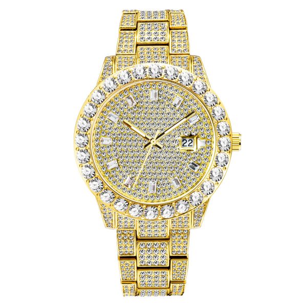Fashionable Large Dial Full Diamond Watch - Image 5
