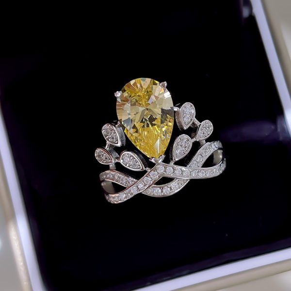 Women's Crown 925 Sterling Silver 5 Karat High Carbon Rhinestone Ring - Image 7
