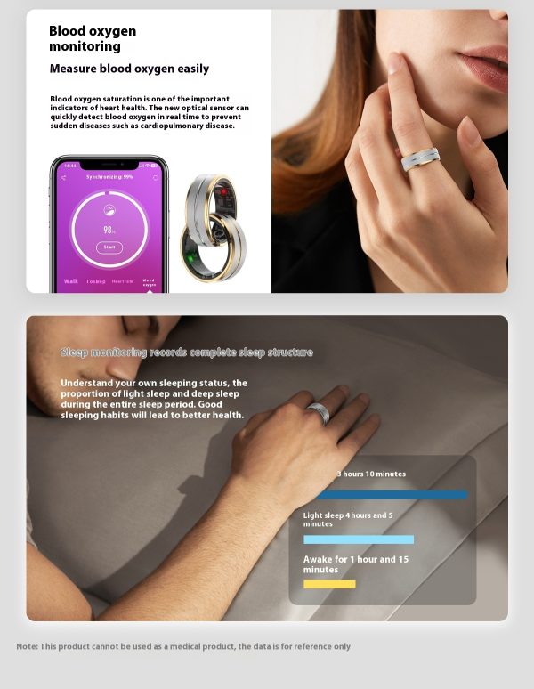 2024 Smart Ring For Men Women Heart Rate Blood Oxygen Monitoring Multi Sports Modes IP68 Waterproof Smart Rings For Android IOS - Image 6