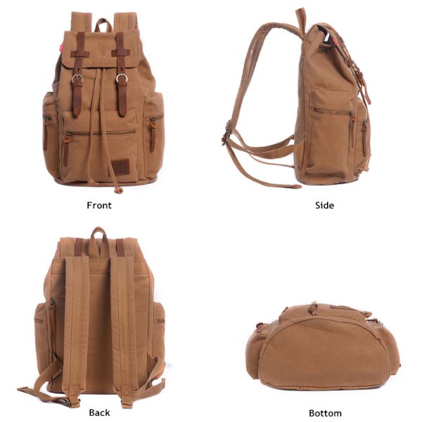 Men's And Women's Canvas Backpack 15.6 Inches Large Capacity - Image 2