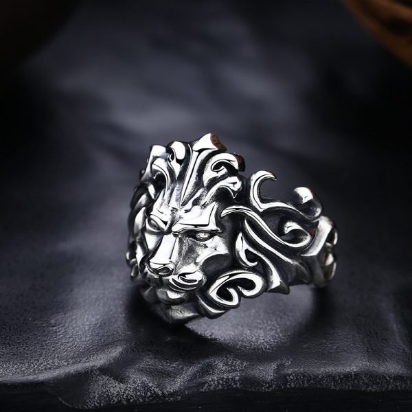 Aggressive Lion Head Vintage Fashion Ring - Image 6