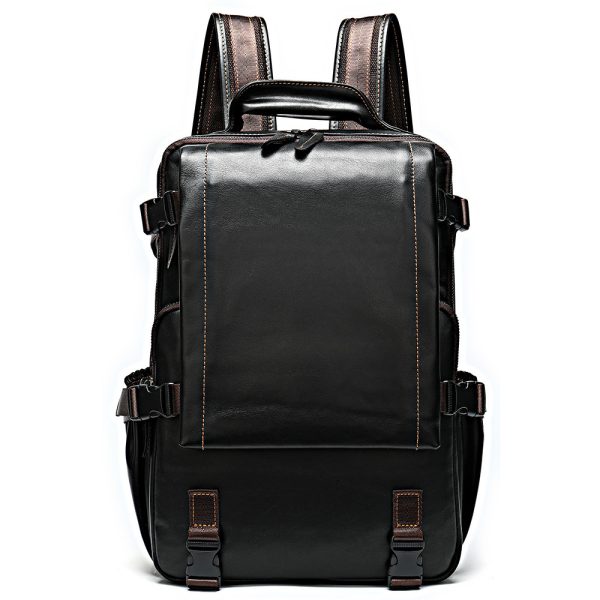 Men's Retro Fashion Leather Backpack - Image 9