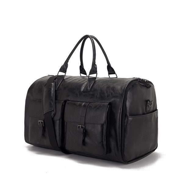 Travel Convenient Portable Garment Bag PU Leather Luggage Bag - Image 6